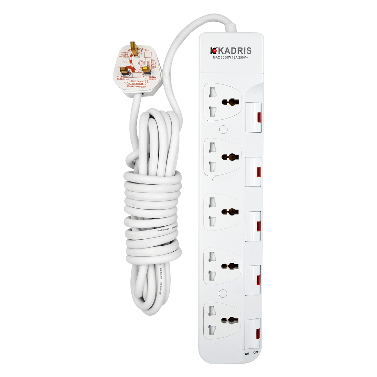 EX-1582 KADRIS 5 WAY EXTENSION SOCKET CG4005- 5 METER