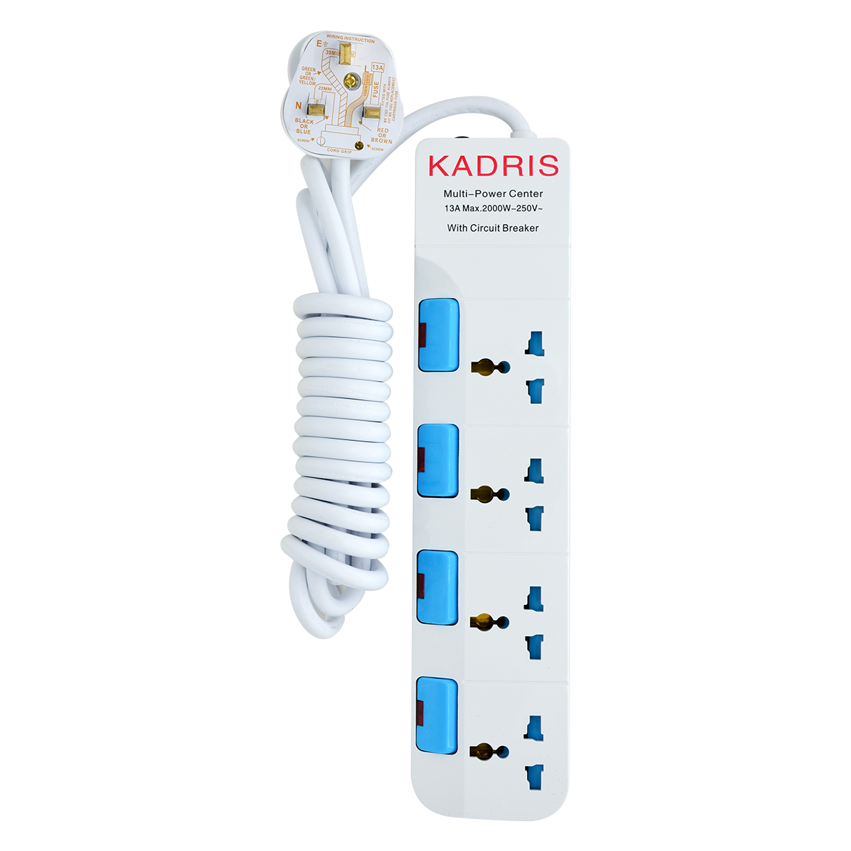 EX-1080 KADRIS 4 WAY EXTENSION SOCKET 814 3 YARDS