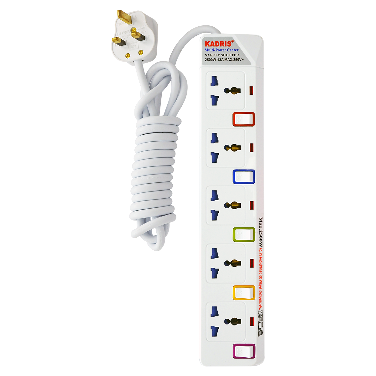 EX-1412 KADRIS 5 WAY EXTENSION SOCKET 3 METER-915