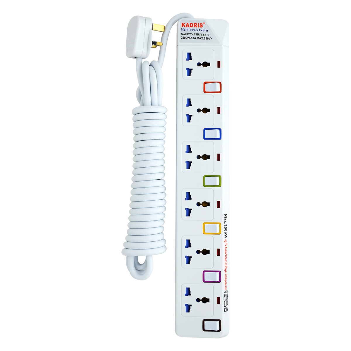 EX-1333 KADRIS 6 WAY EXTENSION SOCKET 5 METER-916