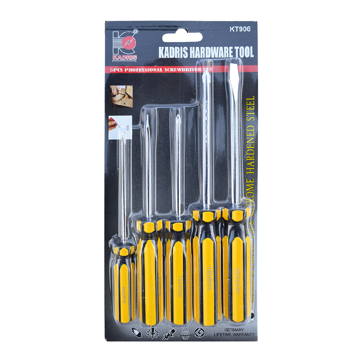 ET-1092 KADRIS 5PCS GERMAN SCREW DRIVER SET KT906 Y/B