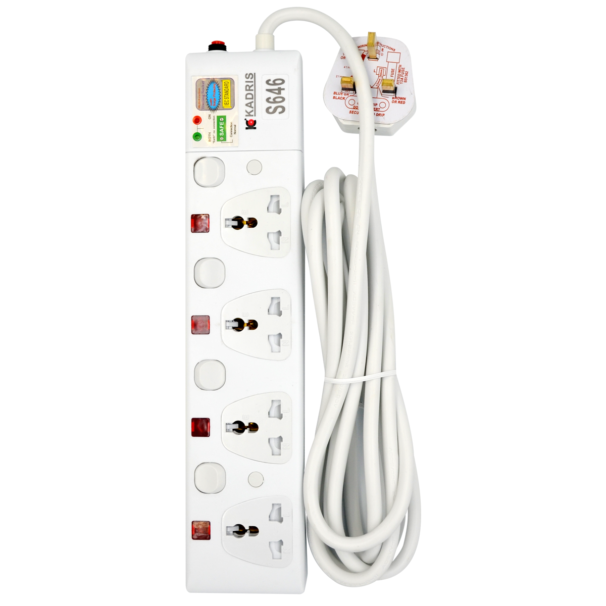 EX-1314 KADRIS 4 WAY EXTENSION SOCKET S646- 3 METER